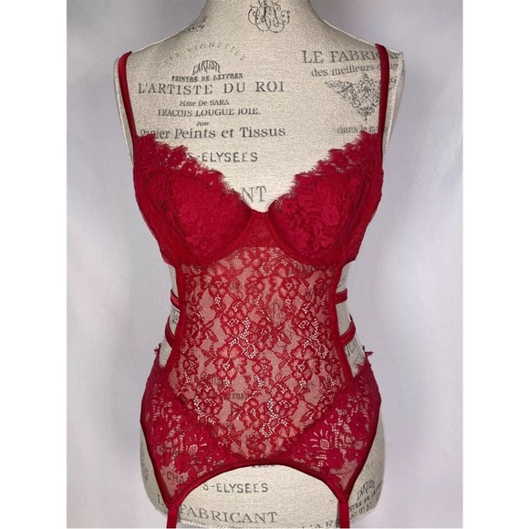 Intimissimi Heart Beat Candy Apple Red Demi Bustier Women's Size M - Picture 7 of 7